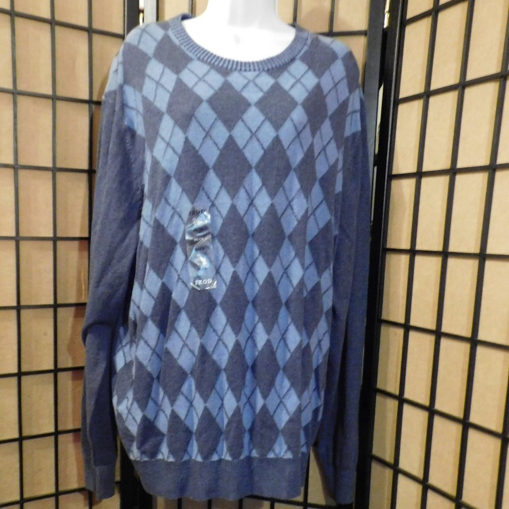 IZOD SWEATER  GRAY AND BLUE NEW
